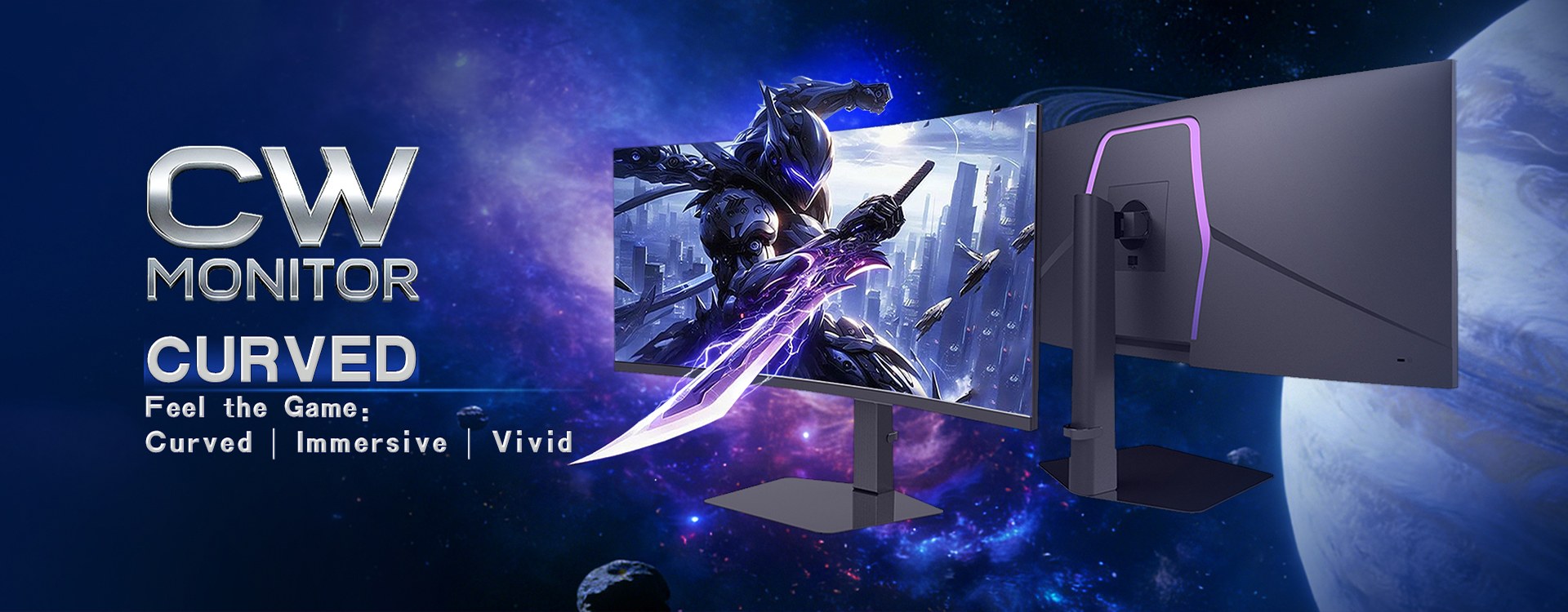 New Featured Ultra Curved Monitor with Misty Grey Purple Coating